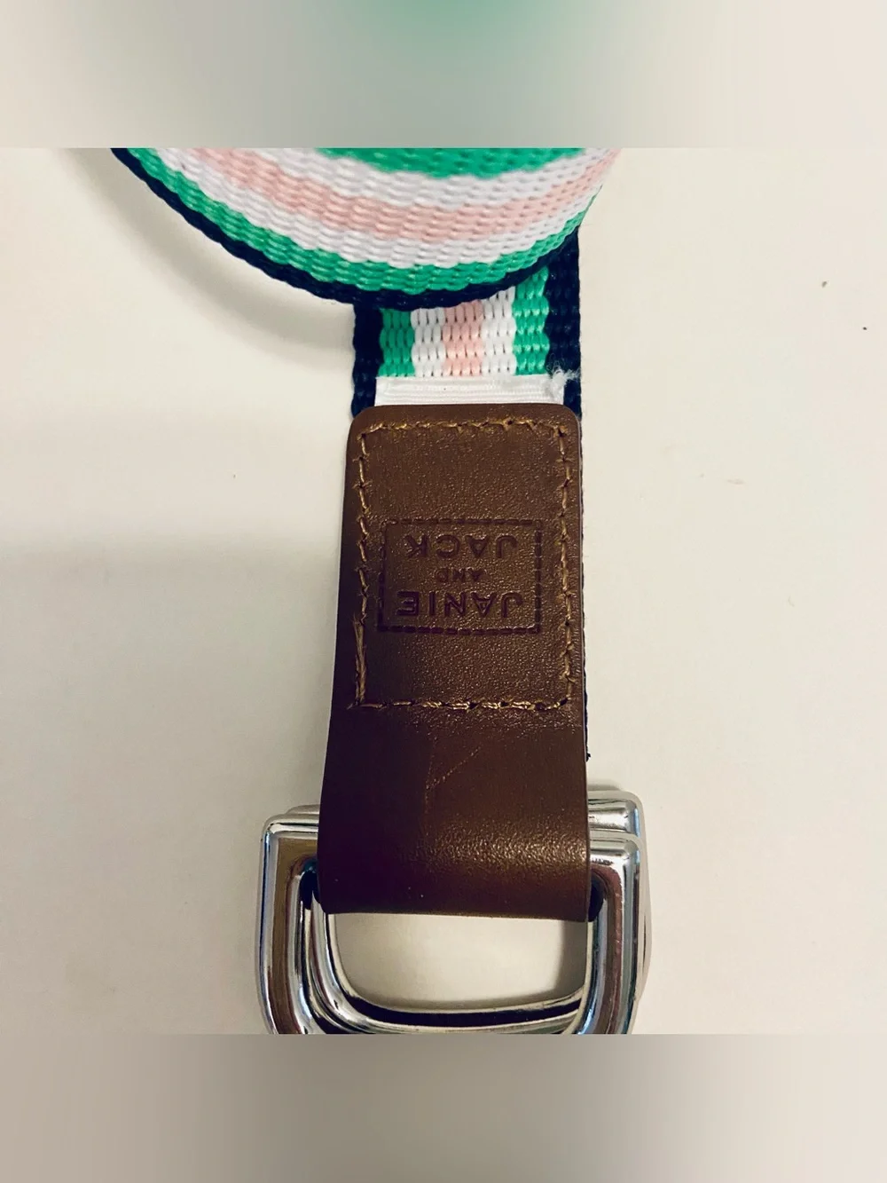 Kids JANIE & JACK Striped Webbing Belt. Tip to Tip 30”